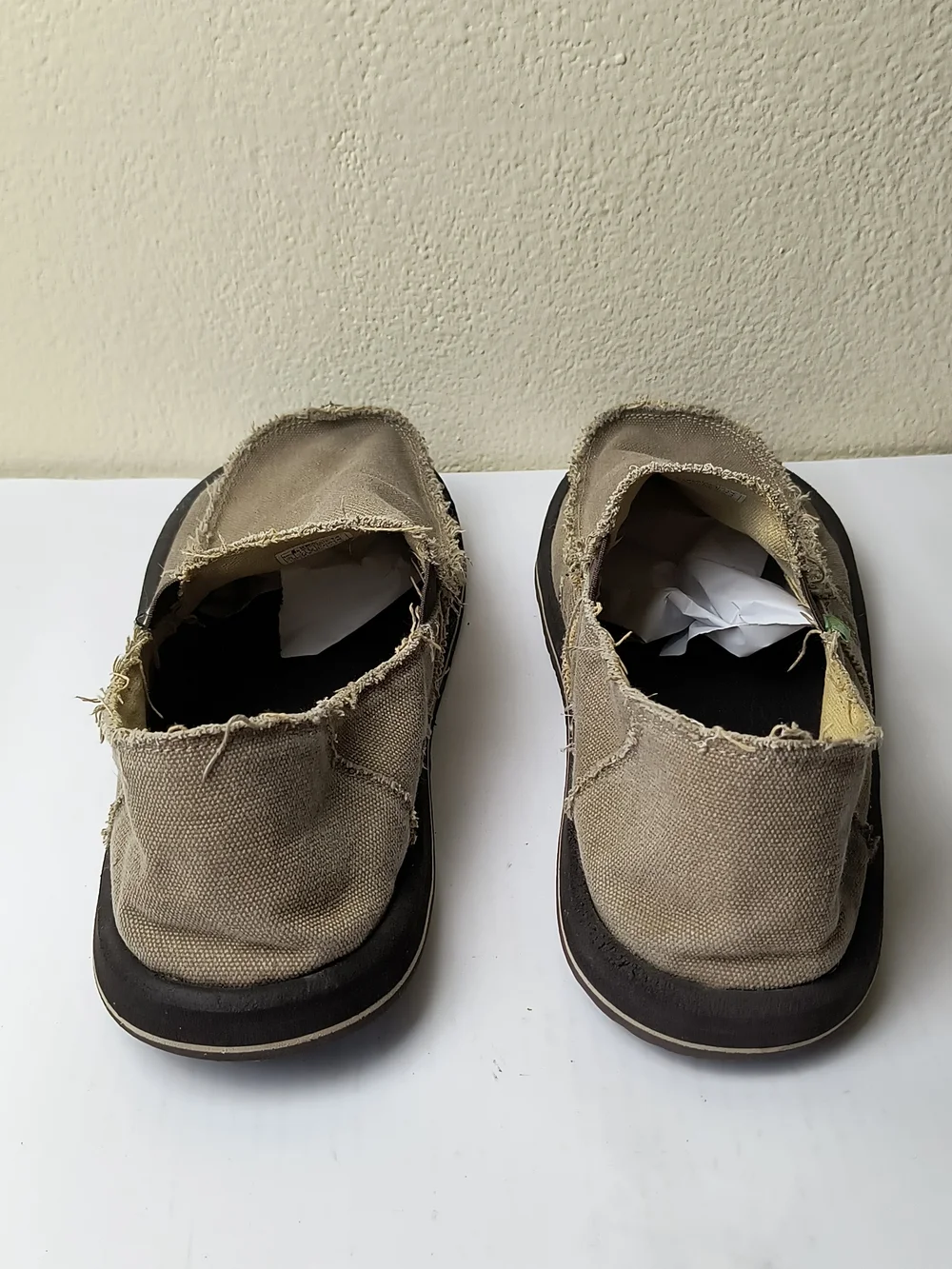 Sanuk Chiba Men's 13 Canvas Slip-On Loafers Shoes in Brown